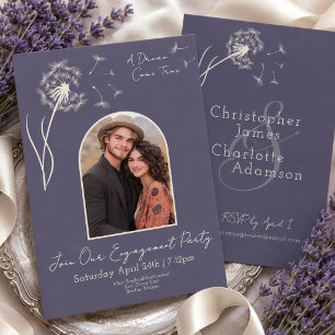 Romantische Lavendel-Löwenzahn-Foto-Verlobung 