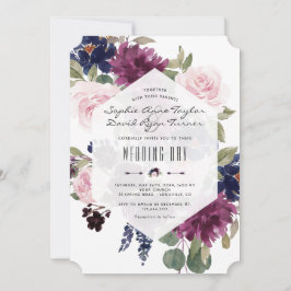 Romantische Lavendelblütenhochzeit Einladung