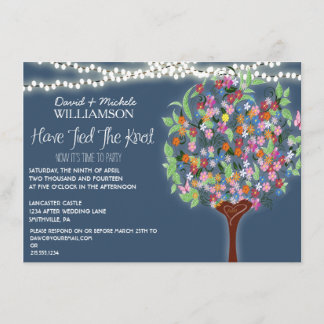 Romantische Lichter Whimsical Tree Post Hochzeit E Einladung