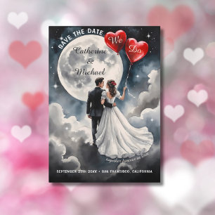 Romantische Liebe Auf Wolke Neun Märchenhochzeit Save The Date