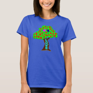 ° ・ ♥ romantische Liebe Bäume Frauen Crew Neck T - T-Shirt