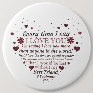 Romantische Liebe Gedicht Kunst Button