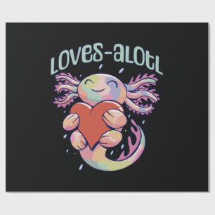 Romantische Liebe - glücklicher Axolotl Geschenkpapier
