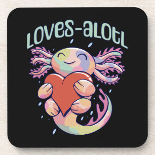 Romantische Liebe - glücklicher Axolotl Getränkeuntersetzer