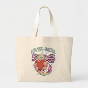 Romantische Liebe - glücklicher Axolotl Jumbo Stoffbeutel