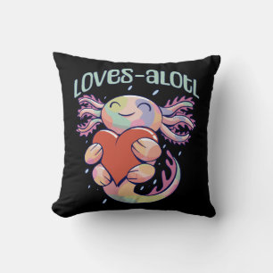 Romantische Liebe - glücklicher Axolotl Kissen