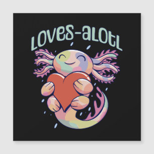 Romantische Liebe - glücklicher Axolotl Magnetkarte
