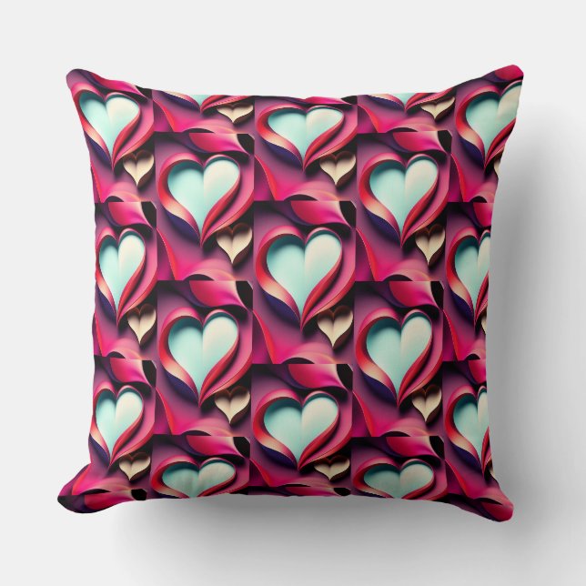 Romantische Liebe Herzdesign Pilze Kissen (Vorderseite)