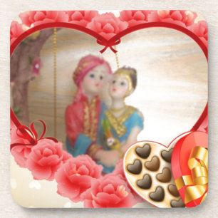 Romantische Liebe Herzens Kunstdruckerei Getränkeuntersetzer