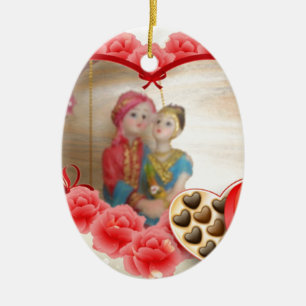 Romantische Liebe Herzens Kunstdruckerei Keramikornament
