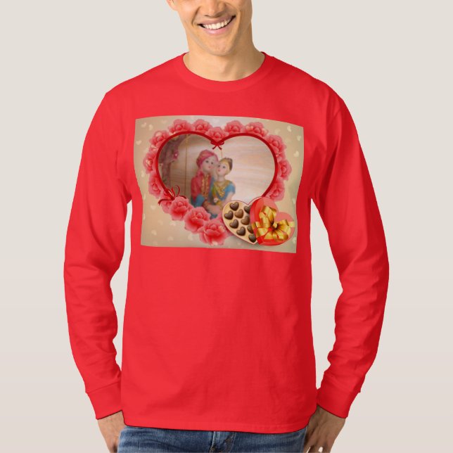 Romantische Liebe Herzens Kunstdruckerei T-Shirt (Vorderseite)