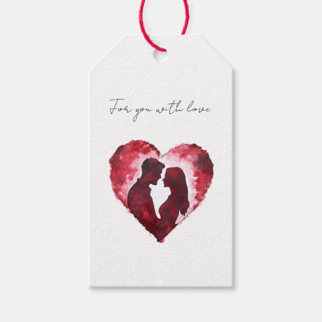 Romantische Liebe Herzenshochzeit Geschenkanhänger (Vorderseite)
