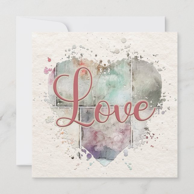 Romantische Liebe Herzkarte Mitteilungskarte (Vorderseite)