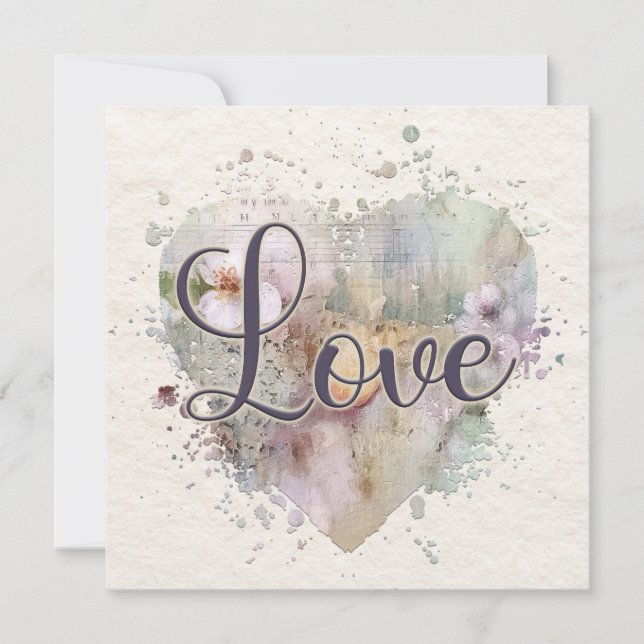 Romantische Liebe Herzkarte Mitteilungskarte (Vorderseite)