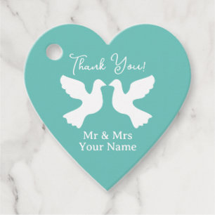 Romantische Liebe Herzturteltauben Hochzeit danke Geschenkanhänger