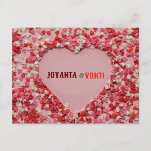 Romantische Liebe Joyanta & Vokti Rot-Maroon Postkarte