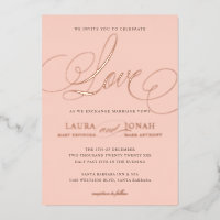 Romantische Liebe Kalligrafie Rosa Rose Gold