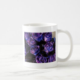Romantische Liebe Lila Valentine Glitzer Rose Kaffeetasse