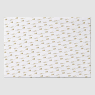 Romantische Liebe mit Gold Script Seidenpapier