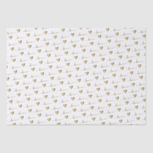 Romantische Liebe mit Gold Script Seidenpapier (Vorderseite)