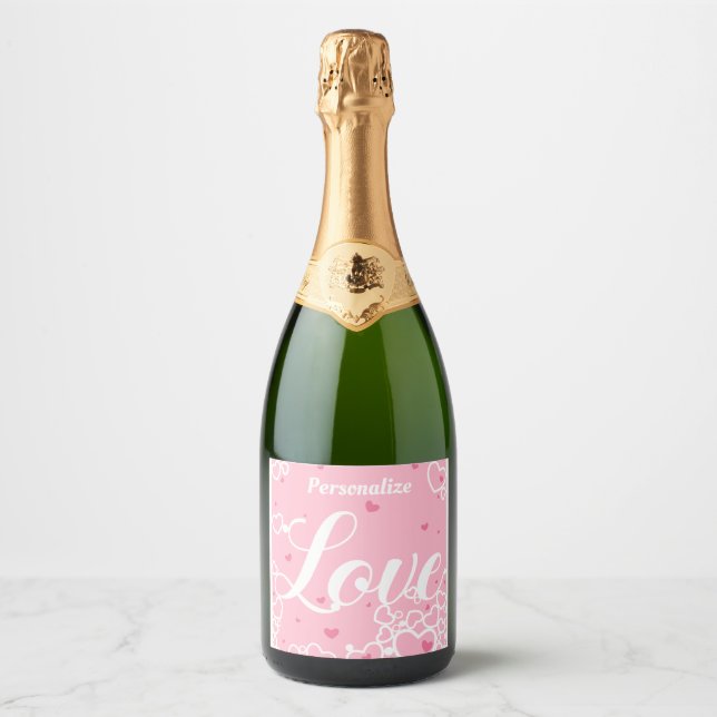 Romantische Liebe Rosa Herzen Personalisiert (Vorderseite)