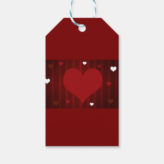 Romantische Liebe Rot und Weiß Herzlich Willkommen Geschenkanhänger (Vorderseite)