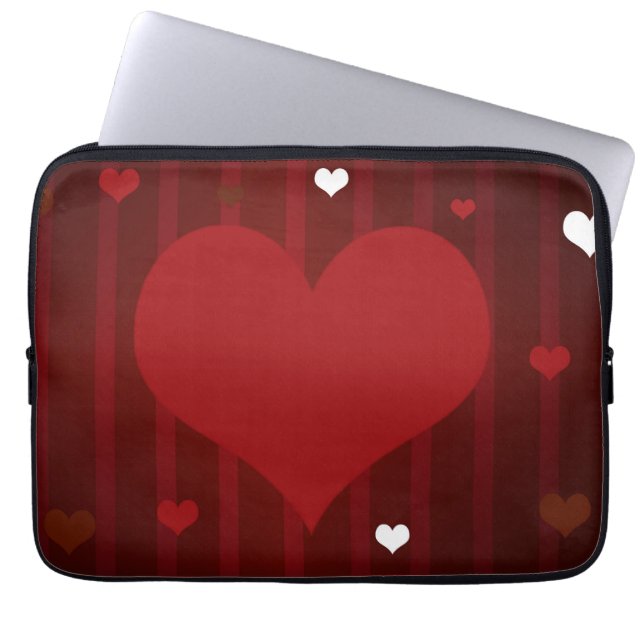 Romantische Liebe Rot und Weiß Herzlich Willkommen Laptopschutzhülle (Vorderseite)