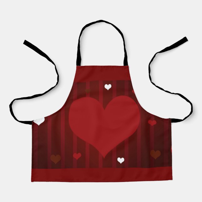 Romantische Liebe Rot und Weiß Herzlich Willkommen Schürze (Vorderseite)