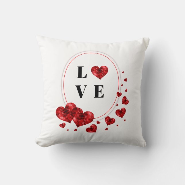Romantische Liebe Rotes Herzklopfen Kissen (Vorderseite)