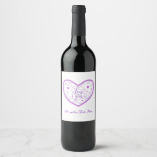 Romantische Liebe Sie Lavendel Herzstück Personali Weinetikett