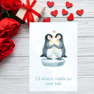 Romantische Liebe Süßer Pinguin Valentinstag Karte