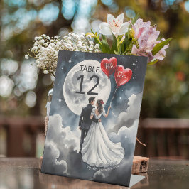 Romantische Liebe über Cloud Nine Märchenhochzeit Sockelschild