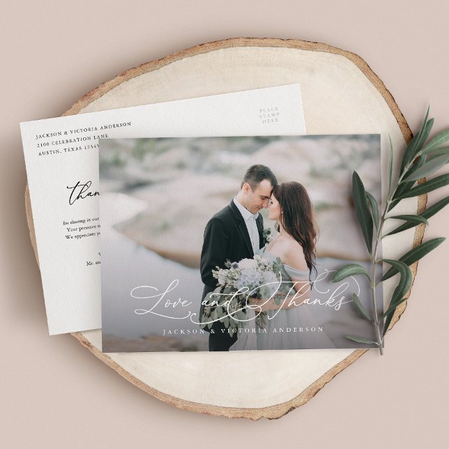 Romantische Liebe und Dank Postcard Ankündigungspostkarte (Von Creator hochgeladen)