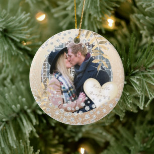 Romantische Liebe Weihnachten Keramik Ornament