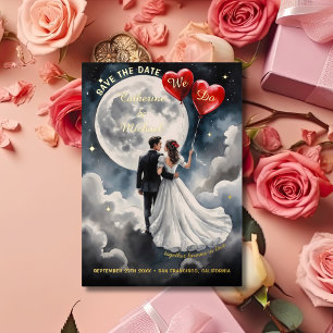 Romantische Liebe Wolke Neun Märchen Save The Date Folieneinladung