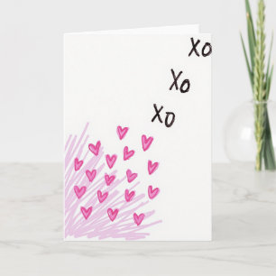 Romantische Liebe Xo Hearts Karte
