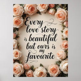 Romantische Liebe Zitat Kunst Poster