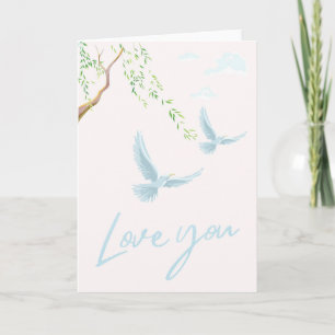 Romantische Liebeskarte Love You mit fliegenden Ta Karte