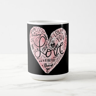 Romantische Liebestypografie Herz Kaffeetasse