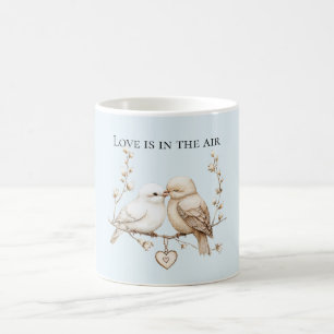 Romantische Liebesvögel Herz Kaffeetasse