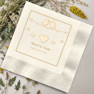 Romantische Liebesvögel Hochzeit Servietten Mit Folie