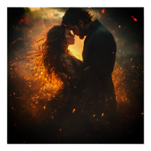Romantische Liebhaber des Sturms Poster