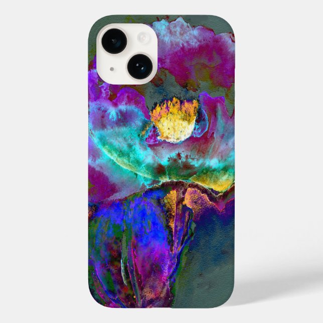 Romantische lila aquamarine Blume Case-Mate iPhone 14 Hülle (Rückseite)