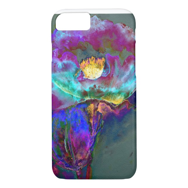 Romantische lila aquamarine Blume Case-Mate iPhone Hülle (Rückseite)