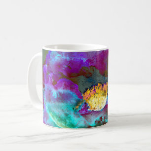 Romantische lila aquamarine Blume Kaffeetasse