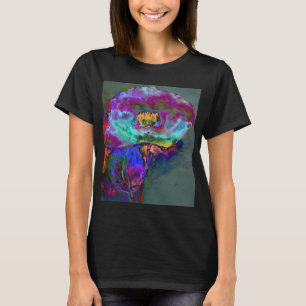 Romantische lila aquamarine Blume T-Shirt