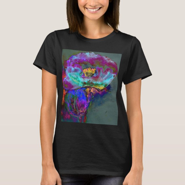 Romantische lila aquamarine Blume T-Shirt (Vorderseite)