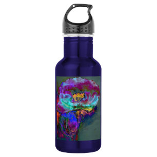 Romantische lila aquamarine Blume Trinkflasche