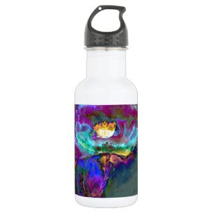 Romantische lila aquamarine Blume Trinkflasche