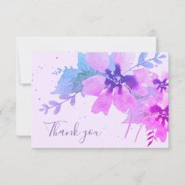 Romantische Lila Aquarellblume Dankeschön Karte
